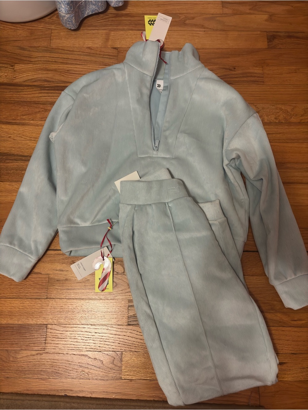 All in Motion Light Aqua Blue Tracksuit Set NWT SIZE S TOP, SIZE XS BOTTOMS